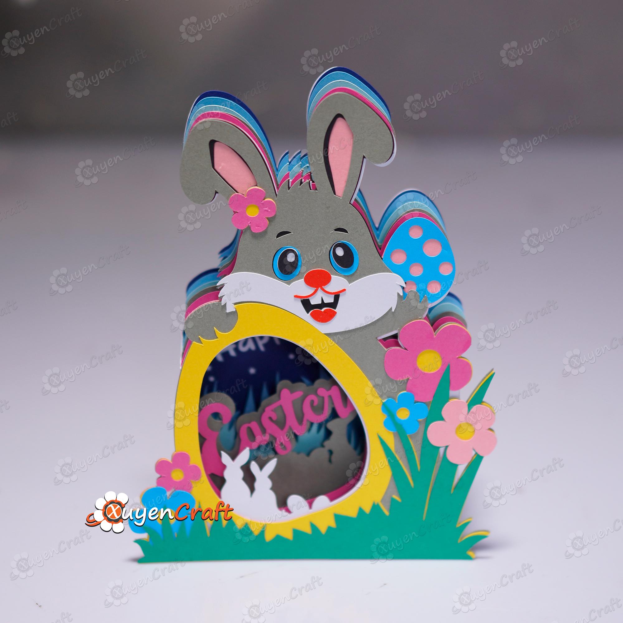 Easter Bunny 3D Pop-up Card SVG Template for Cricut & Cameo - Etsy ...