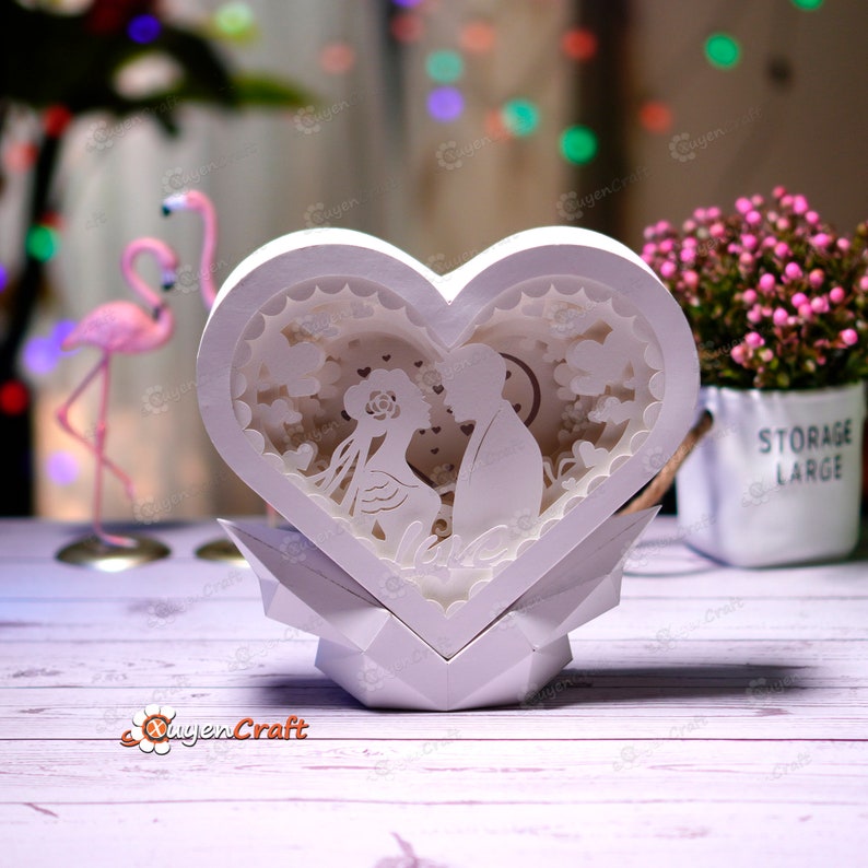 Pack 3 Heart Shadow Box SVG Templates for You Diy Gift for - Etsy