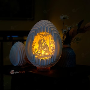 Triceratops Dinosaur 3D Egg Pop up PDF SVG Studio Template , 3D Papercut Light Box, DIY Dinosaur Egg Pop-up, 3d lamp svg (12inch Paper)