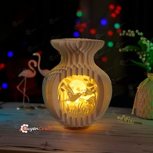 Hummingbird Vases Pop Up PDF, SVG Template, Hummingbird Globe Pop Up SVG for Cricut Projects, Cameo4, ScanNcut, Globe Popup, Shadow box