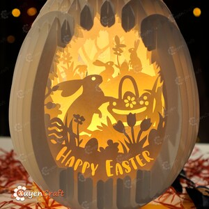 Easter Bunny Pop up Egg SVG Template – 3D Shadow Box (digital Download ...