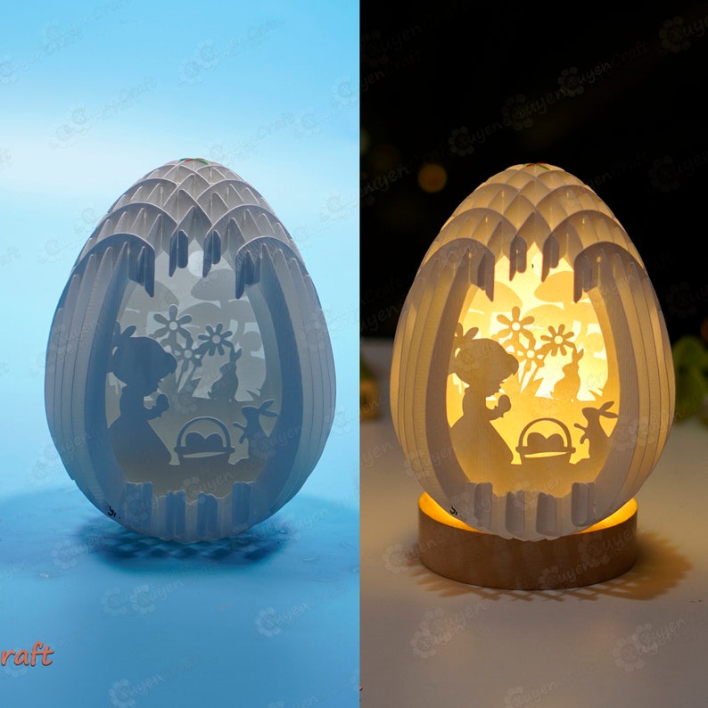 Easter Egg Pop Up Lightbox Template, Cricut Joy SVG, Pack of 5 (PDF) image 6