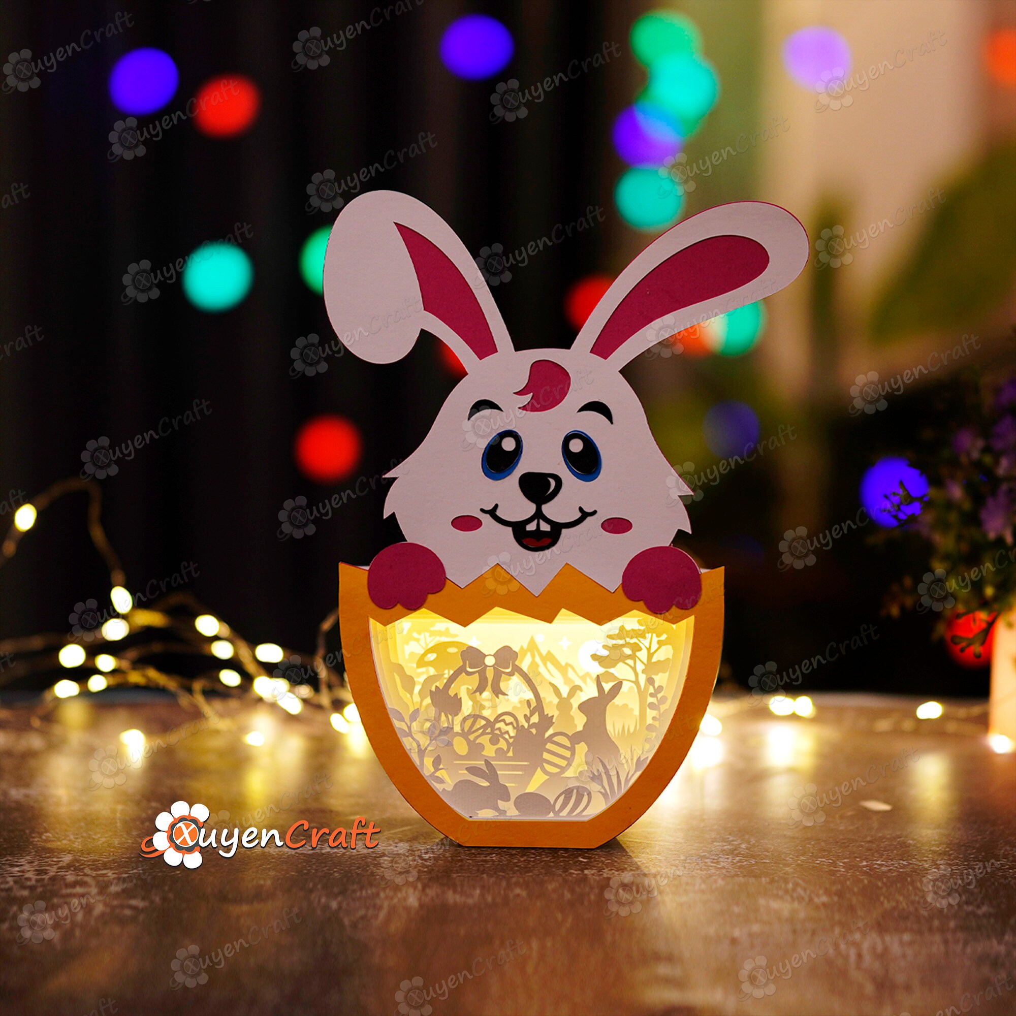 Pack 3 Cute Bunny Eggs Shadow Box SVG for Cricut Projects - Easter ...