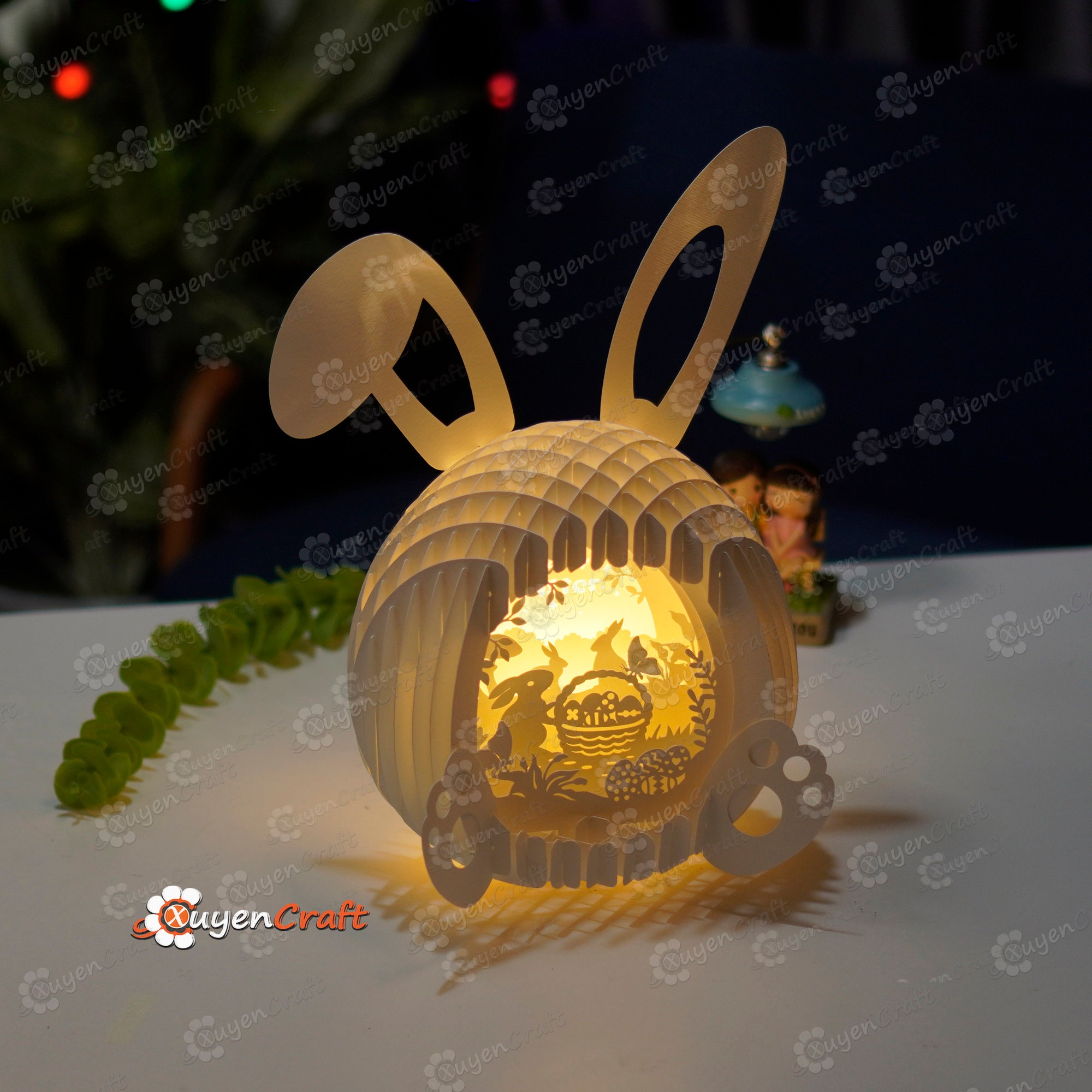 Easter Bunny Pop up Card SVG Template, DIY Shadow Box Lightbox - Etsy