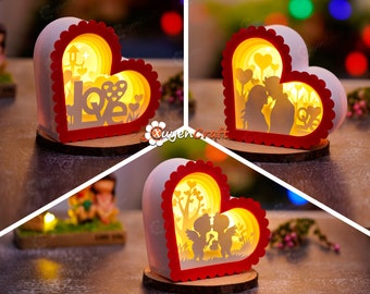 Heart Shadow Box SVG, Valentines Day DIY Crafts (pdf, svg)