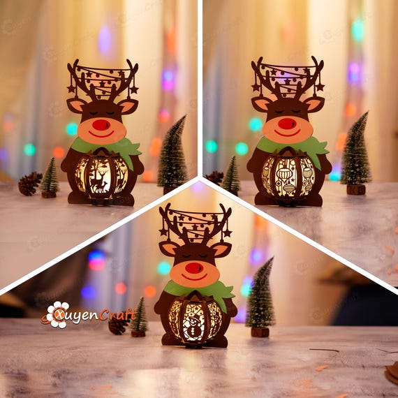 トナカイ スタンドライト 2体セット バラ売り可 5連LEDクリスタル
