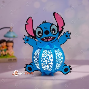Lanterna Stitch SVG, Studio, modelli PDF per te Lanterna Stitch fai da te per la decorazione della stanza dei bambini, regali fai da te per bambini