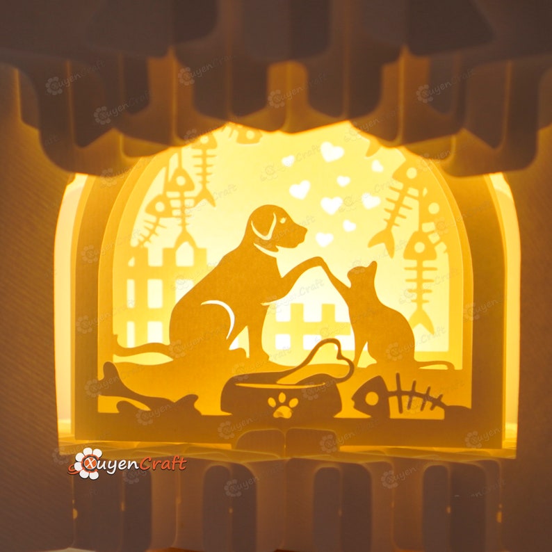 PDF SVG Studio Template Creating Dog and Cat in House Pop up Etsy