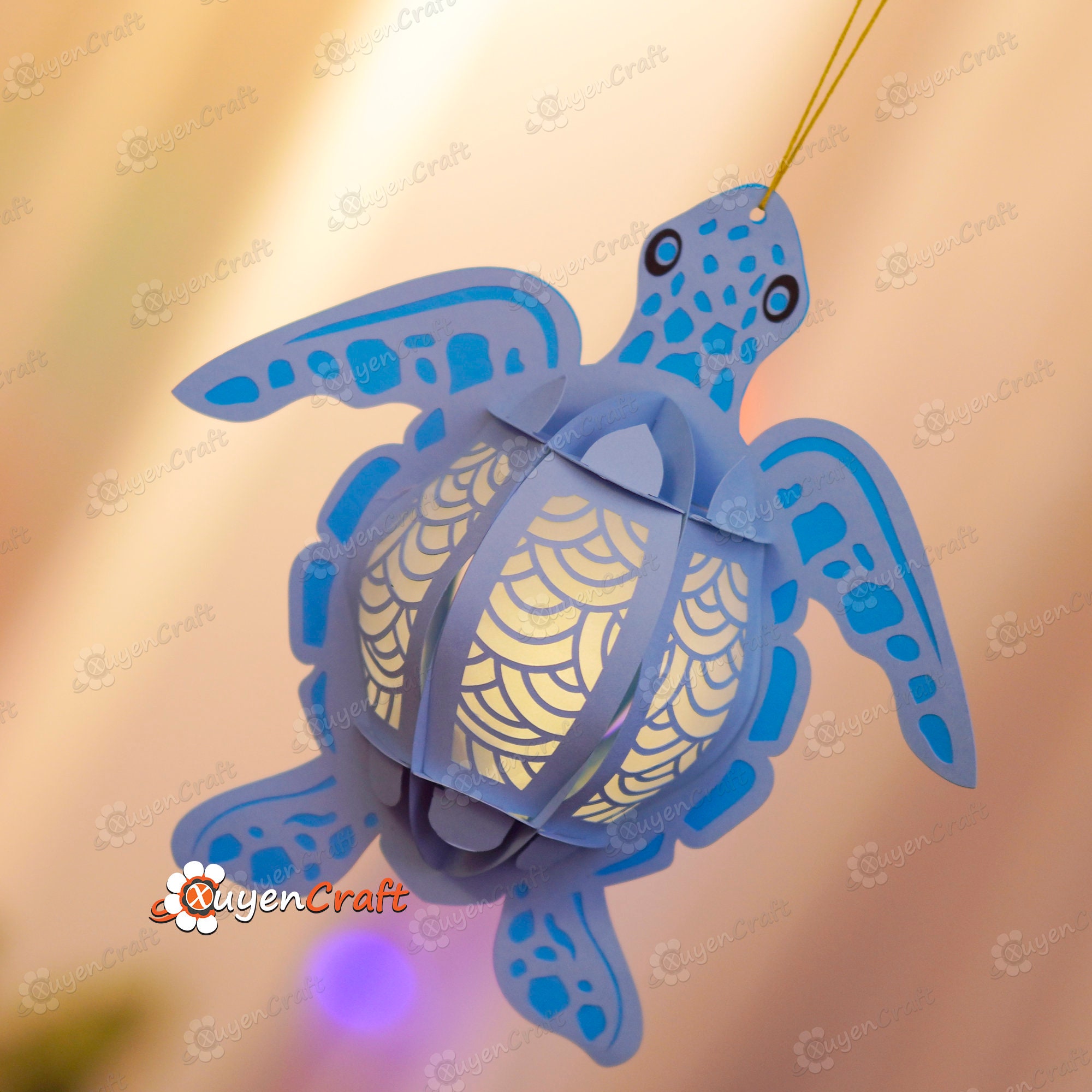 Turtle Lantern Set of 3, DIY Papercraft Templates (PDF, SVG, Studio) - Etsy