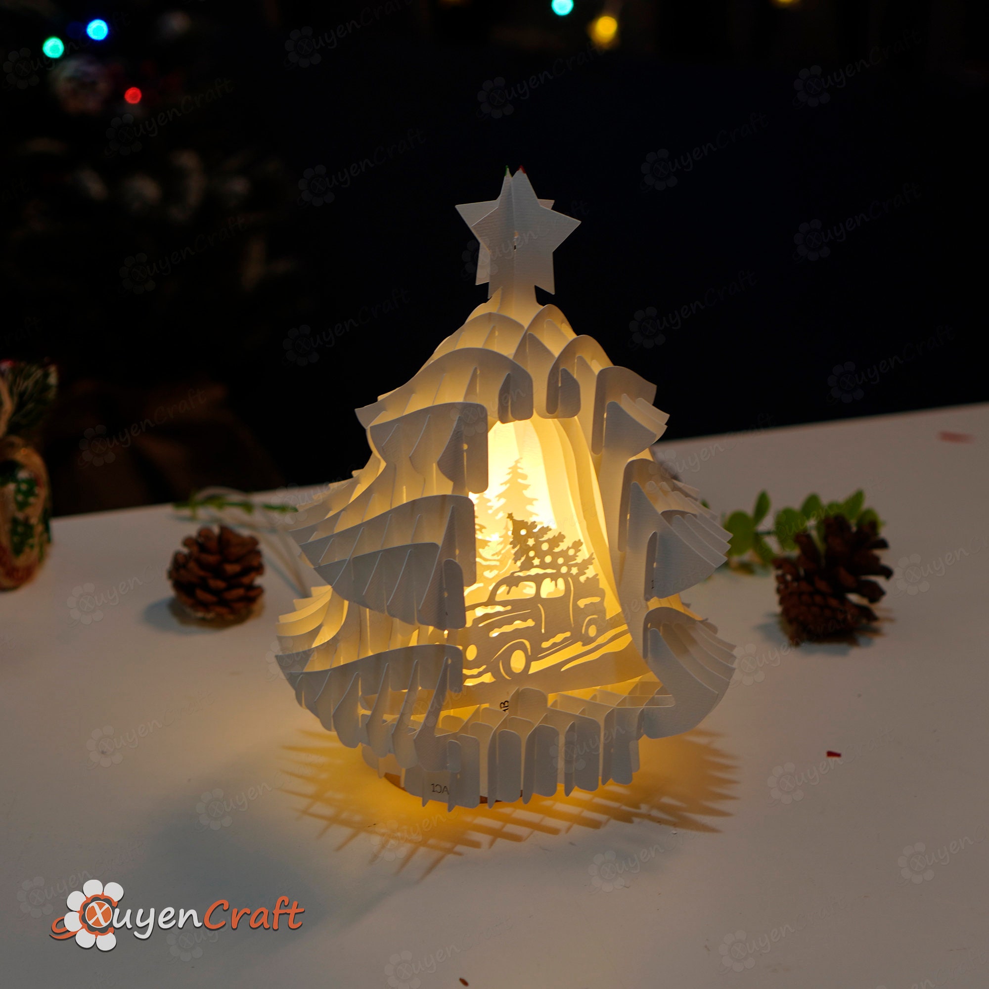 Christmas Tree Pop up SVG Template Creating Christmas Truck Christmas ...
