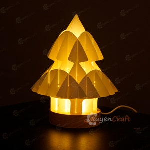 PDF, SVG 3D Papercut Template Paper Craft Christmas Tree Lighting ...
