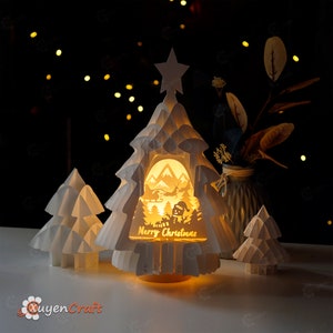 PDF SVG 3D Papercut Template Paper Craft Christmas Tree - Etsy Hong Kong