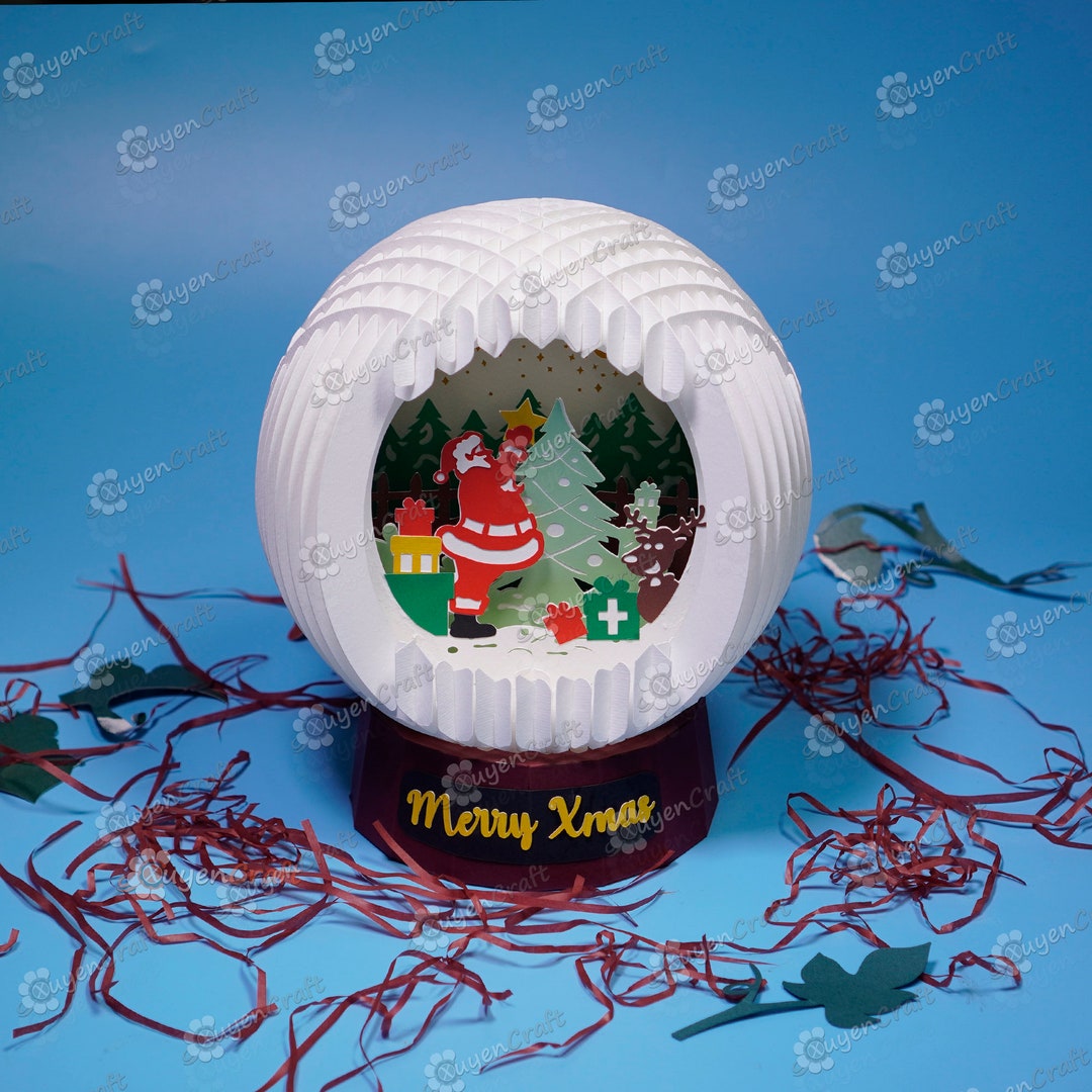 Sphere Santacraft Santa Claus Snow Globe Pop up SVG, Cricut, DIY Craft (digital Download ...