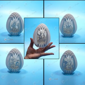 Easter Egg Pop Up Lightbox Template, Cricut Joy SVG, Pack of 5 (PDF) image 2