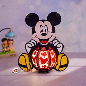 Lanterna di Topolino SVG, Studio, modelli PDF per te Lanterna di Topolino fai da te per la decorazione della stanza dei bambini, regali fai da te per bambini