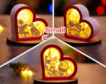 Heart Lantern Shadow Box SVG, Valentines Day, Cricut Joy (PDF Pattern, Digital Download, Pack of 3)