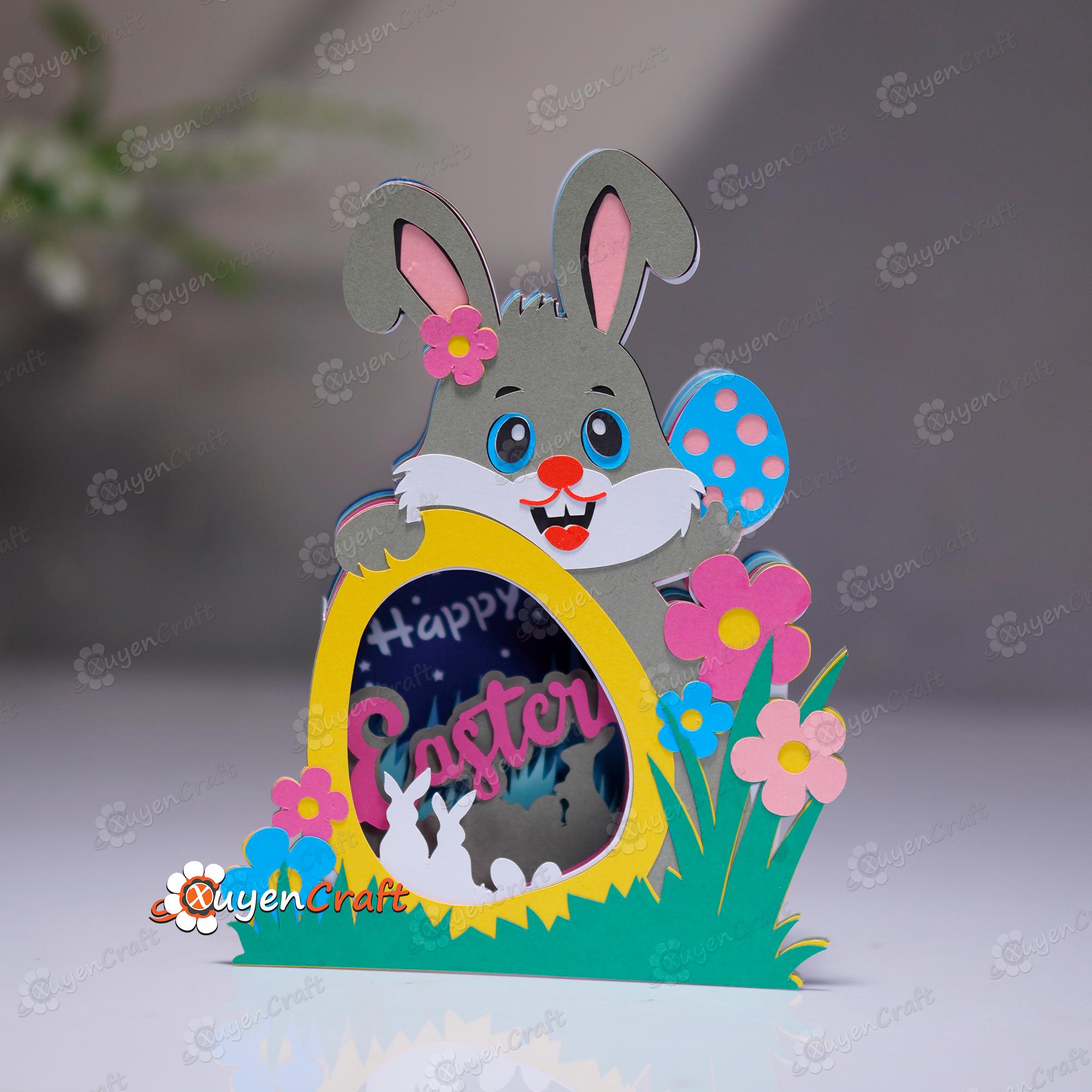 Easter Bunny 3D Pop-up Card SVG Template for Cricut & Cameo - Etsy ...