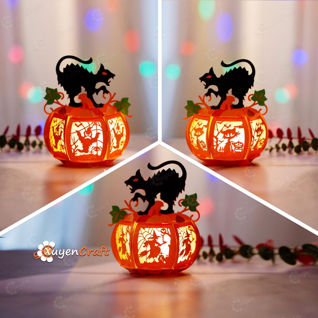 ψ(｀∇´)ψ ネコ魔女　【大】　かぼちゃランタンセット　A ψ(｀∇´)ψ ネコ魔女 【大】 かぼちゃランタンセット A