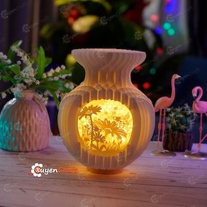 Bee Vases Pop Up PDF, SVG Template, Bee Globe Pop Up SVG for Cricut Projects, Cameo4, ScanNcut, Globe Popup Bee Lightbox, Diy Bee Shadow box