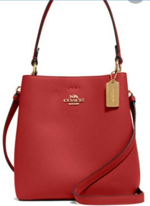 Coach Small Town Bucket in Red Oxiblood Color