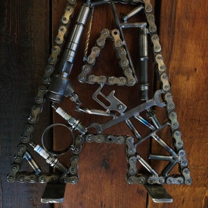 Metal Letters, Welded Custom Scrap Metal Letter Initals Decor, Welded ...