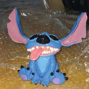 New movie stitch hand made/painted stitch polymer-clay  ornament (cost of uk delivery in price)