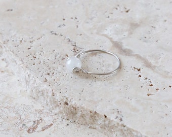 RYAN • solid sterling silver or 14 karat gold filled band with a gemstone of your choice.