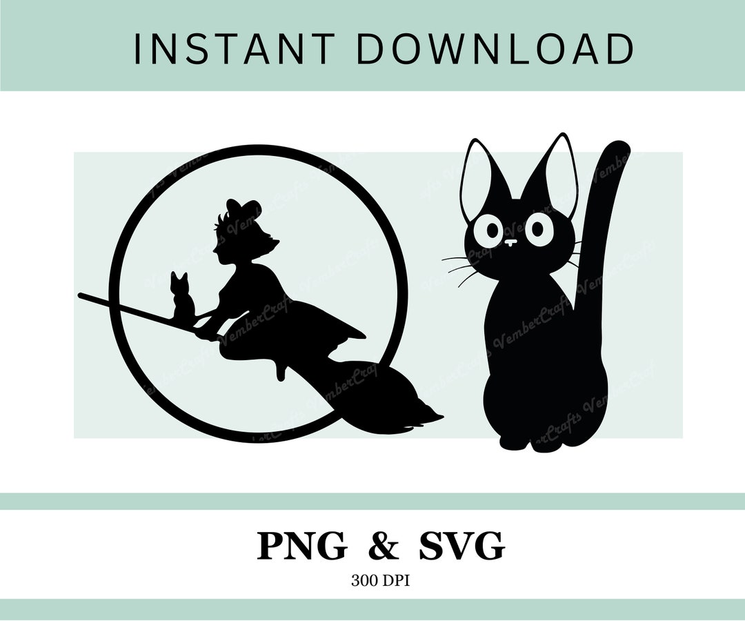 Jiji et Kiki PNG SVG service de livraison de Kiki chat noir en