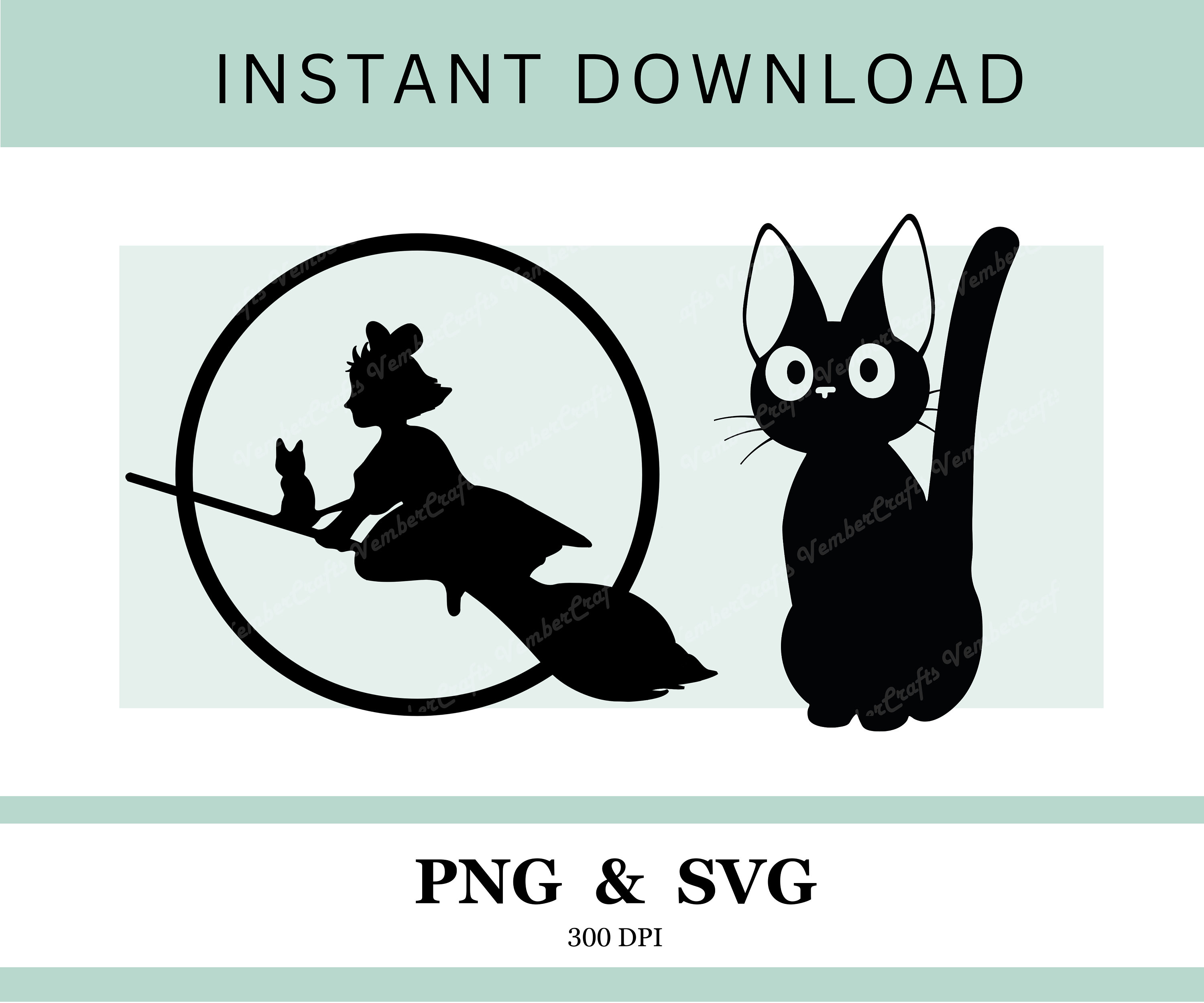 Jiji and Kiki PNG SVG - Kiki's Delivery Service - Black Cat