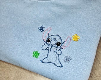 Stitch Embroidered Jumper/sweatshirt. Lilo and Stitch. Disney trip. Gift