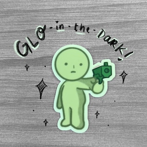 Smiski Glow in the Dark Sticker | Sassy Smiski Sticker | Funny waterproof smiski sticker