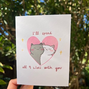 Kitties in Love Valentine&#39;s Card | Cute Cat Valentine&#39;s Card | Kitty Lover Valentine&#39;s Day Card