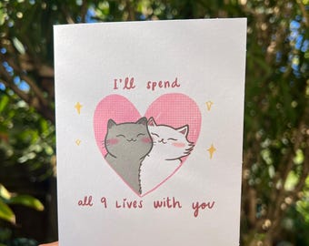 Kitties in Love Valentine's Card | Cute Cat Valentine's Card | Kitty Lover Valentine's Day Card