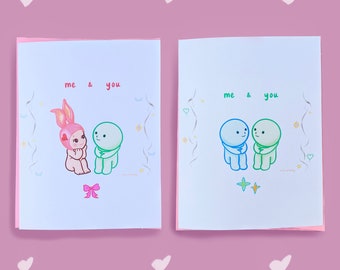 Kewpie Baby Greeting Card | Smiski Greeting Card | Cute Baby Art Print | Smiski Art Print | Handmade Valentine’s Card