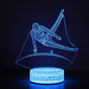 Parallel Bars Turnen 3D Gymnastiek Cadeau Fot Gymnast 3D Nachtlampje 3D Nachtlampje Kinderen Licht LED Lamp Cadeau voor haar Cadeau Idee Verjaardag