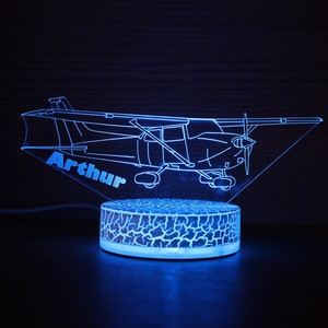 Cessna Skyhawk Personalized 172SP Airplane Air Plane Decor Night Lamp Night Light 3D Light 3D Illusion LED Lamp Gift for him Gift Idea Kid