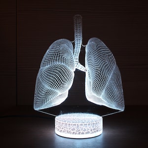 Lungs Gift 3D Lung Pulmonologist Gift Doctor Gifts Led Lamp 3D Night Lamp 3D Night Light Children Light 3D Illusion LED Lamp Gift Idea