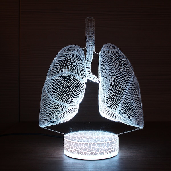 Lungs Gift 3D Lung Pulmonologist Gift Doctor Gifts Led Lamp 3D Night Lamp 3D Night Light Children Light 3D Illusion LED Lamp Gift Idea