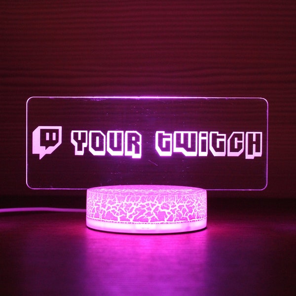 Twitch Channel GamerTag Streaming Gamer Regalo LED RGB Lámpara personalizada