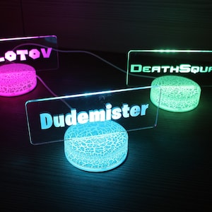Gamertag Twitch Piercing Personalisiertes Nachtlicht, Gamer Tag Namensschild