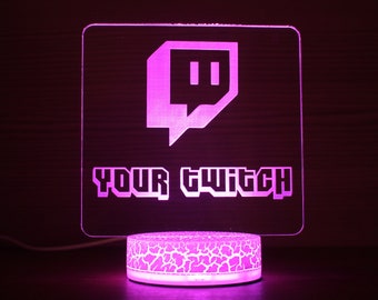Twitch Channel Gamertag Verticale streaming Gamer Gift LED RGB aangepaste lamp