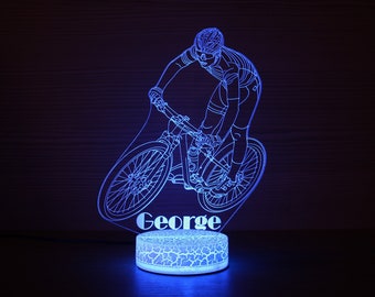 Mountain Biker Gifts MTB Gift Biker Light 3D Night Lamp 3D Night Light Children Light Home Decor 3D Illusion LED Lamp Kids Birthday
