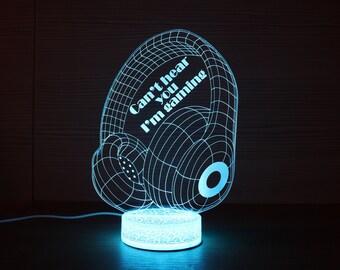 Decoración para juegos Auriculares para juegos Regalo para juegos personalizado Lámpara de escritorio con gamertag Regalo para gamer Luz LED