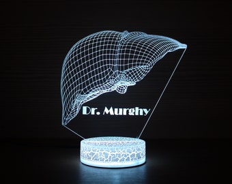 Hepatologen Geschenk Leber 3D Leber Licht Arzt Geschenke Led Lampe 3D Nachtlampe 3D Nachtlicht Kinder Licht 3D Illusion LED Lampe Geschenkidee