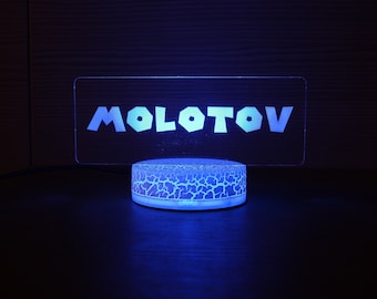 Name Sign Gamertag Personalized Twitch Streaming Night Light, Gamer Tag