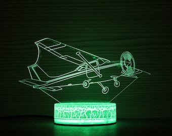 Cessna Skyhawk 172SP Personalized Airplane Airplane Mode Air Plane Decor Night Lamp Night Light 3D Light 3D Illusion LED Lamp