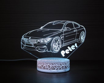 BMW M4 Performance BMW Night Light 3D Night Lamp 3D Night Light Children Light Home Decor 3D Illusion LED Lamp Gift for him Gift Idea