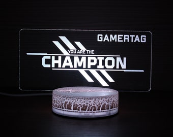 You Are The Champion Custom Gamertag Apex Inspired Gamer Tag Personalized Legends Fans Legends Inspired Place in Man Caves