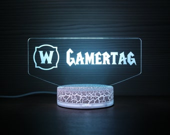 Aangepaste gamertag World Of Warcraft geïnspireerd WOW aangepaste led-lamp led gamertag gamer cadeau voor streamers en gamers