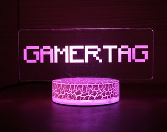 Personalized Gamertag Twitch Streaming  Night Light, Gamer Tag Name Sign